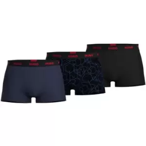 Hugo 3 Pack Design Trunks - Blue