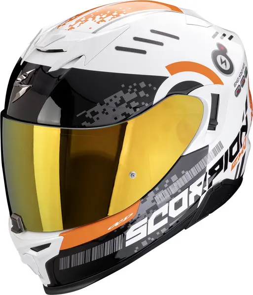 Scorpion EXO-520 Evo Air Titan White-Orange Full Face Helmet 2XL