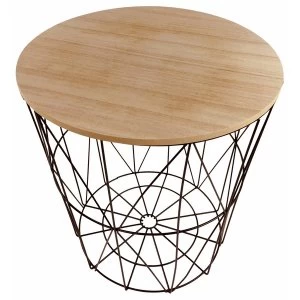 Geometric Black Wire Circular Side Table