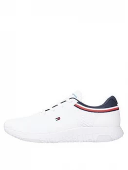 Tommy Hilfiger Lightweight Knit Runner Collar Trainers - White, Size 41, Men