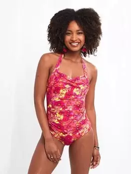 Joe Browns Floral Festival Retro Swimsuit Pink Multi, Pink, Size 18, Women