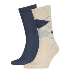 Tommy Bodywear Hilfiger 2 Pack Check Socks Mens - Beige