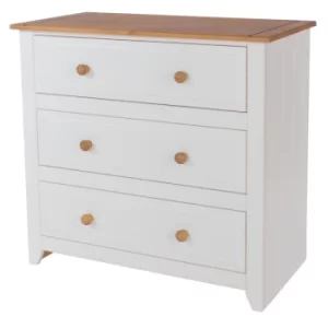 Capri 3 Drawer Chest of Drawers, white