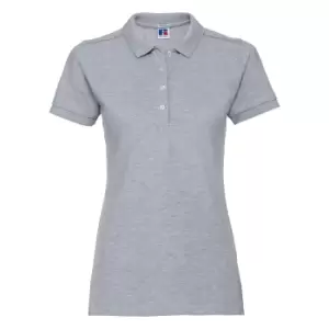 Russell Womens/Ladies Stretch Short Sleeve Polo Shirt (L) (Light Oxford)