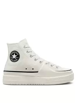 Converse Chuck Taylor All Star Construct Canvas Hi, White/White, Size 12, Men