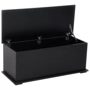 HOMCOM Ottoman Storage Box Chest With Hinged Lid Black