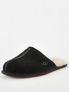 UGG Ugg Scuff Suede Sheepskin Lined Slippers, Black, Size 12, Men