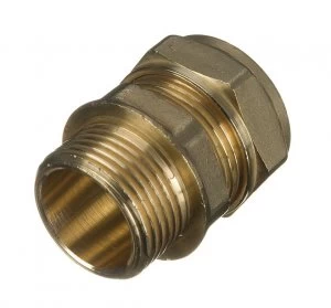 Wickes Brass Compression Male Iron Coupler - 15mm x 3/4in