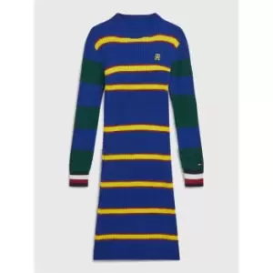 Tommy Hilfiger Multi Stripe Varsity Dress L/S - Blue