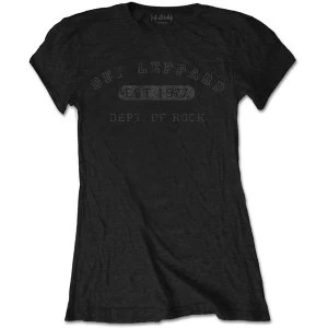 Def Leppard - Collegiate Logo Womens XX-Large T-Shirt - Black