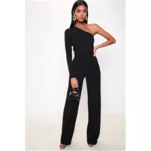 I Saw It First Black One Shoulder Jumpsuit - Black