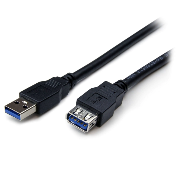 StarTech 2m Black Superspeed USB 3.0 Extension Cable A To A Mf