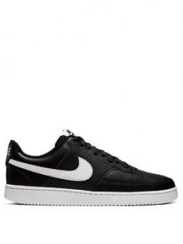 Nike Court Vision Low Profile Trainers - Black/White, Size 12, Men