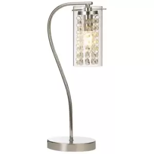 Luminosa Russia Table Lamp Switched, E14, Polished Chrome, Crystal, Glass