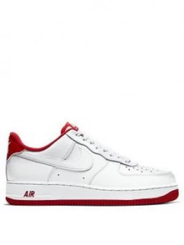 Nike Air Force 1 '07 - White/Red , White/Red, Size 12, Men