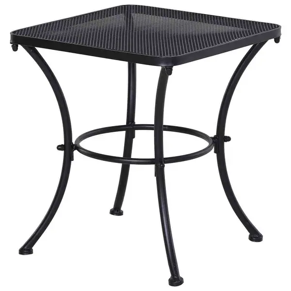 Outsunny Square Metal Garden Bistro Table - Black