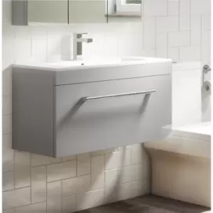 800mm Grey Wall Mounted Vanity Unit and Basin - Ashford