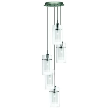 Searchlight Lighting - Searchlight Duo 1 - 5 Light Spiral Cluster Pendant Chrome, Glass, E14