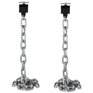 VEVOR 1 Pair Weight Lifting Chains 12KG, Weightlifting Chains With Collars, Olympic Barbell Chains Silver Weight Chains For Bench, Bench Press Chains