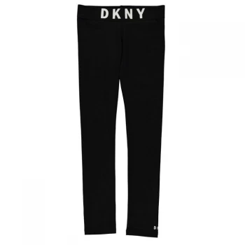 DKNY Girls Logo Waistband Legging, Black, Size Age: 12 Years, Women