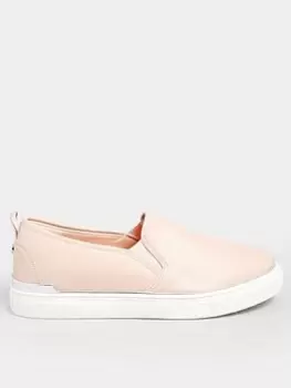 Yours Extra Wide Fit Hardware Slip On Trainer Nude, Nude, Size 8Eee, Women