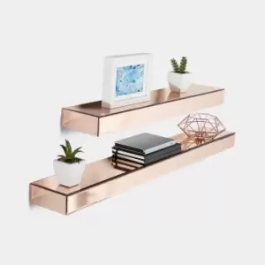 Rose Gold Mirrored Shelves