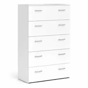 Space Chest Of 5 Drawers In White