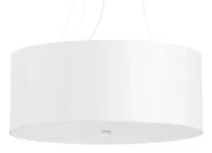 Otto Cylindrical Pendant Light White 70cm E27