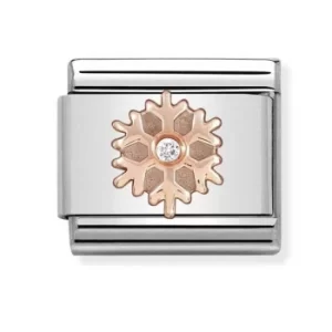 Nomination CLASSIC Rose Gold Snowflake with Cubic Zirconia Charm...