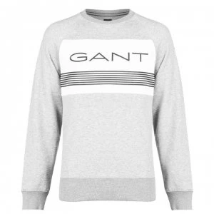 Gant Stripe Sweatshirt - Grey Marl 093