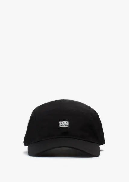 C.P. Company Mens Chrome-R Panelled Logo Cap In Black