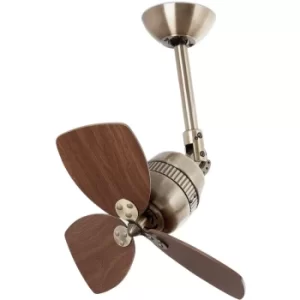 Faro Vedra Small Ceiling Fan Without Light Antique Brass, Walnut