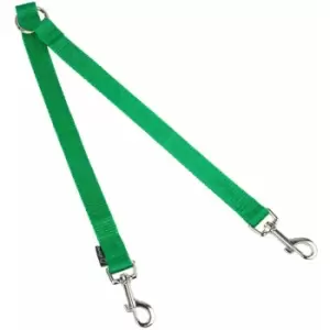 Bunty - Double Dog Pet Lead Leash Splitter Coupler with Clip for Collar Harness - Green