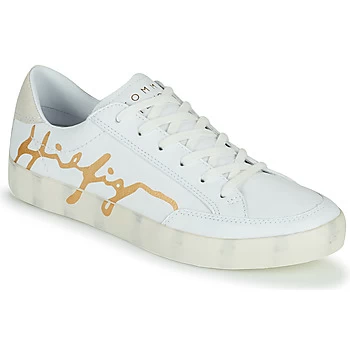 Tommy Hilfiger TH SIGNATURE LEATHER SNEAKER womens Shoes Trainers in White,4,5,6,6.5,7,3.5,4,5,6,6.5,7,7.5