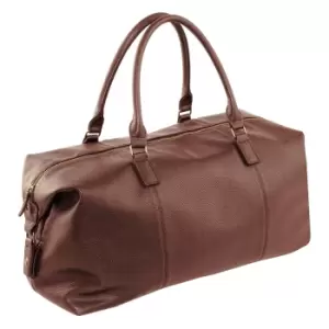 Quadra NuHude Faux Leather Weekender Holdall Bag (One Size) (Tan)