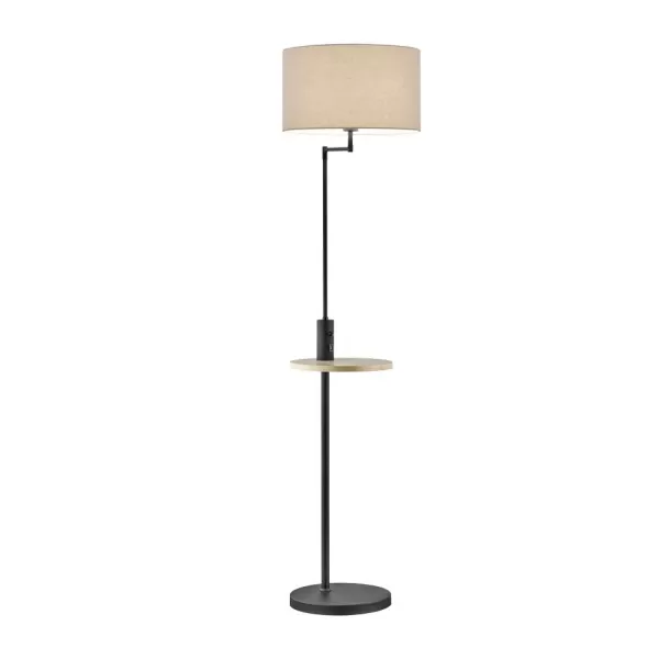 Claas Modern Floor Lamp with Shade Black Matt, USB Connection