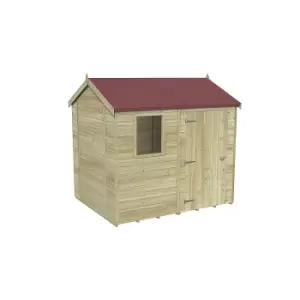 Forest Garden Timberdale 8X6 Reverse Apex Pressure Treated Tongue & Groove Solid Wood Shed With Floor (Base Included) - Assembly Service Included