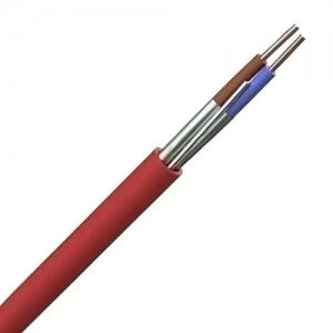 Zexum Red 4mm 32A 2 Core and Earth Brown Blue Fire Resistant Rated Power Cable - 100 Meter