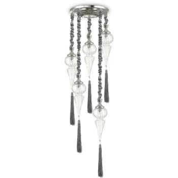 Ideal Lux Hammam - 5 Light Cluster Ceiling Pendant Silver