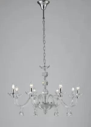 RIFLESSO 8 Light Chandeliers Chrome, Crystal 83x53cm