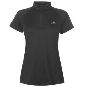 Karrimor quarter Zip Short Sleeve T Shirt Ladies - Black