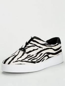 Clarks Hero Step Leather Trainer - Zebra Print, Size 5, Women