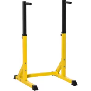 HOMCOM Dip Station Chin Up Parallel Bars Pull Up Power Tower Home Gym Workout - Yellow