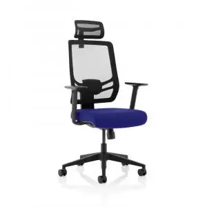 Ergo Twist Bespoke Fabric Seat Stevia Blue Mesh Back with Headrest