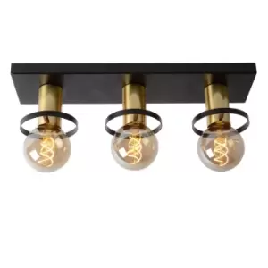 Anaka Modern Flush Ceiling Light - 3xE27 - Black