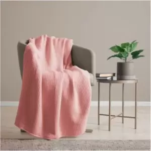 Belledorm Luxury Waffle Throw (One Size) (Coral) - Coral