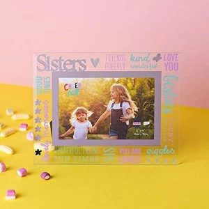 6" x 4" Cheerful Glass Photo Frame - Sister