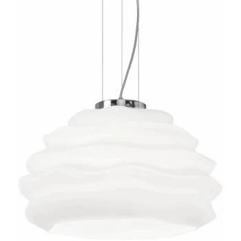 Ideal Lux Lighting - Ideal Lux Karma - 1 Light Dome Ceiling Pendant White, E27