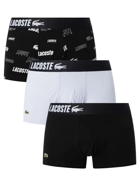 Lacoste 3 Pack Trunks Black/Blue/Pattern XL