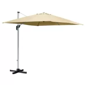 Outsunny 3 X 3M Outdoor Cantilever Roma Parasol 360 Rotating Base - Khaki